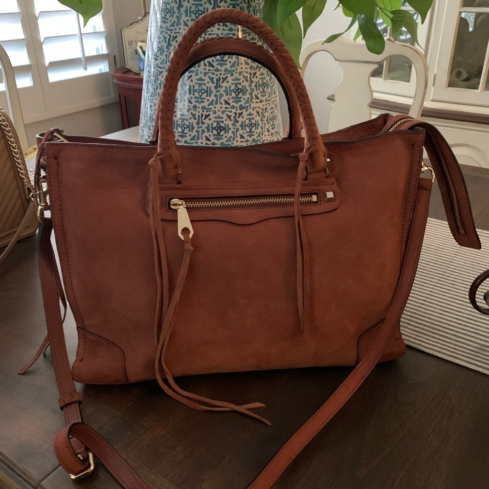 Rebecca Minkoff suede satchel bag. Approx. measurements 13 x 9 x 5.  Like NEW!!